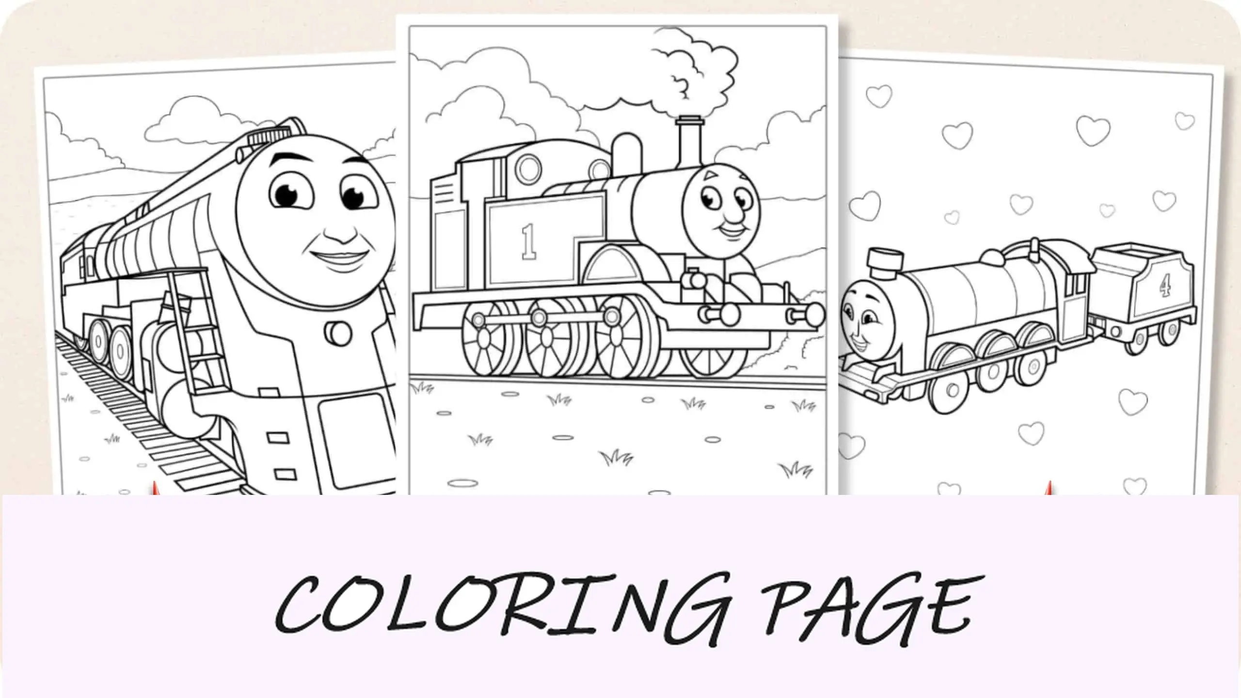 Páginas para colorir de Thomas e seus amigos Imagem em destaque