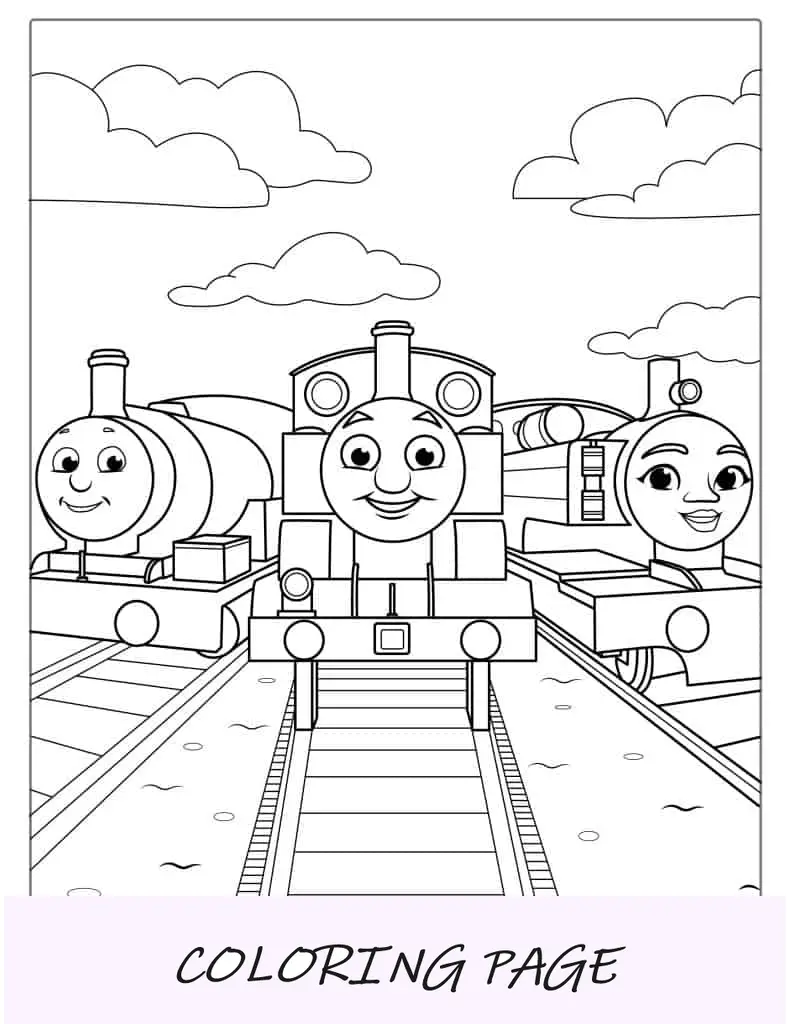 Página para colorir de Thomas e amigos
