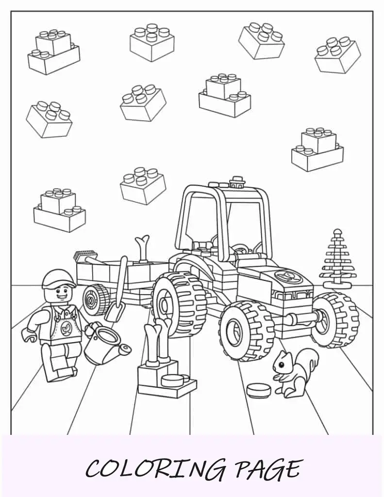 Trator Lego City Park para colorir