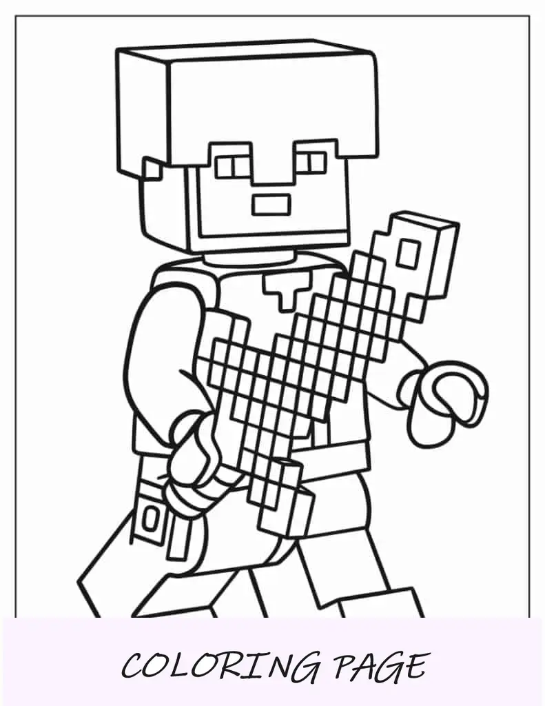 Esboço do guerreiro guardião Lego Minecraft