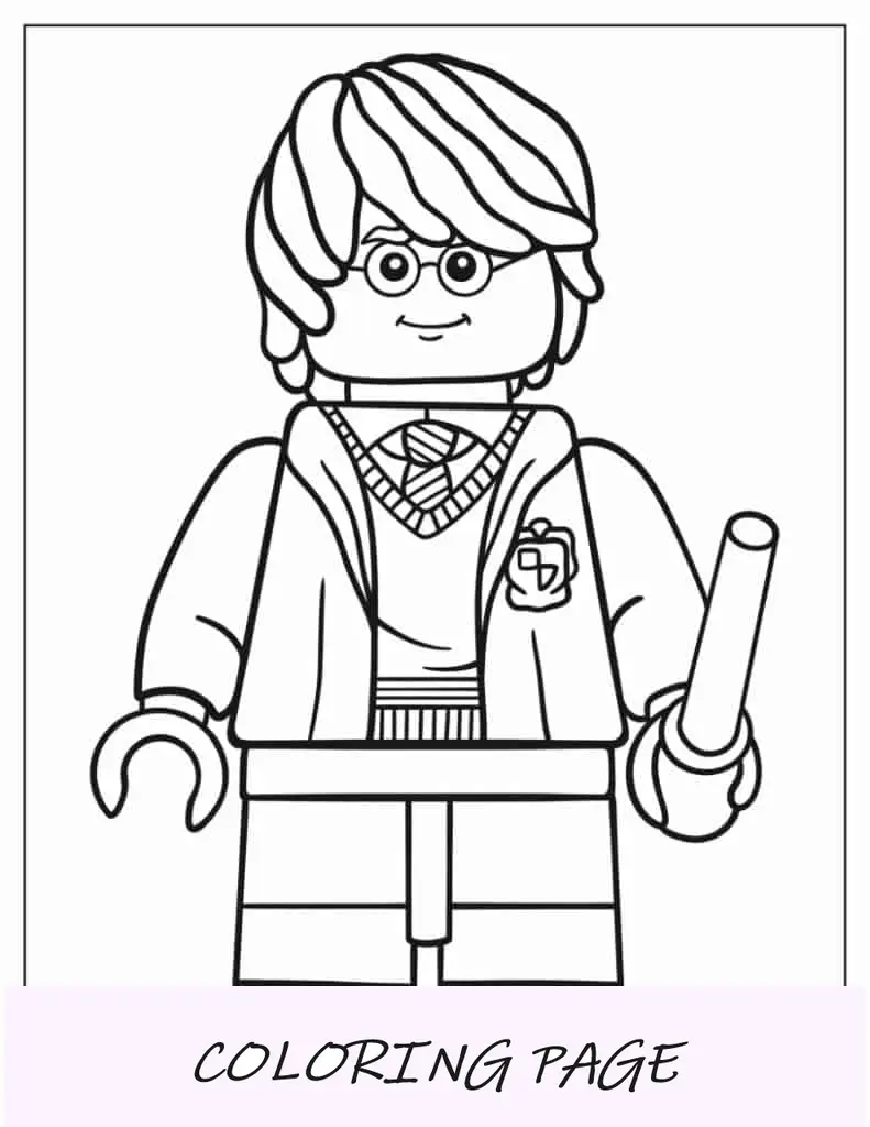 Folha para colorir Lego de Harry Potter para crianças