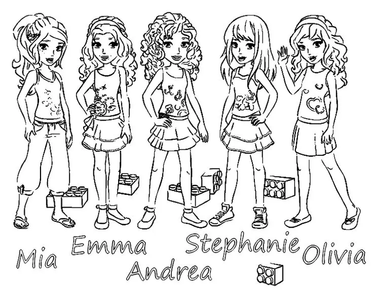 Lego Friends Outdoor Cafe Coloring Page