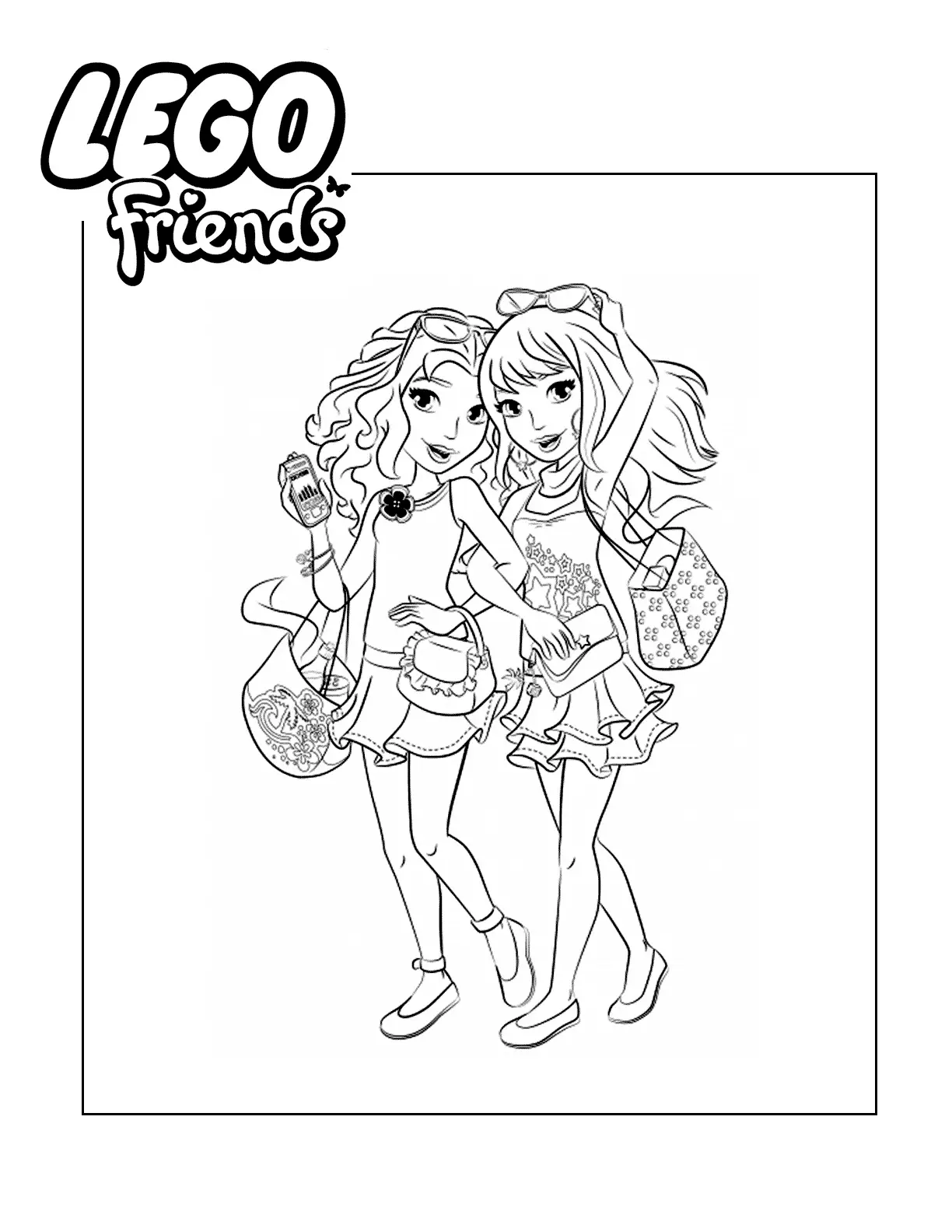 Cute Lego Friends Coloring Page