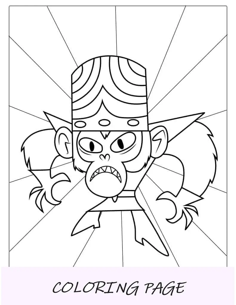 Malseite von Mojo Monkey von Powerpuff Girls
