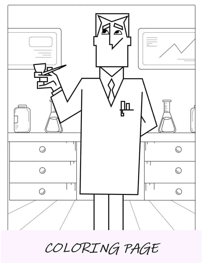 Malvorlage von Professor Utonium