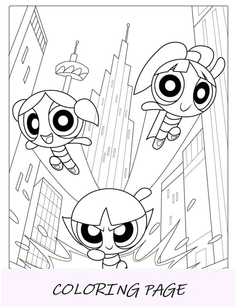 Ausmalbilder Powerpuff Girls für Kinder