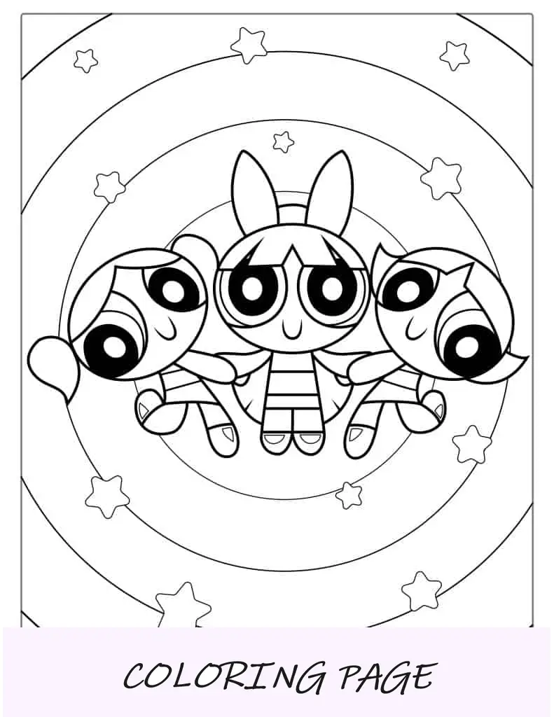 Einfache Powerpuff Girls-Malseite für Kinder
