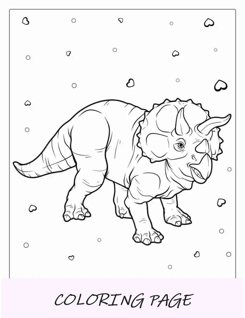 Folha para colorir realista de Triceratops