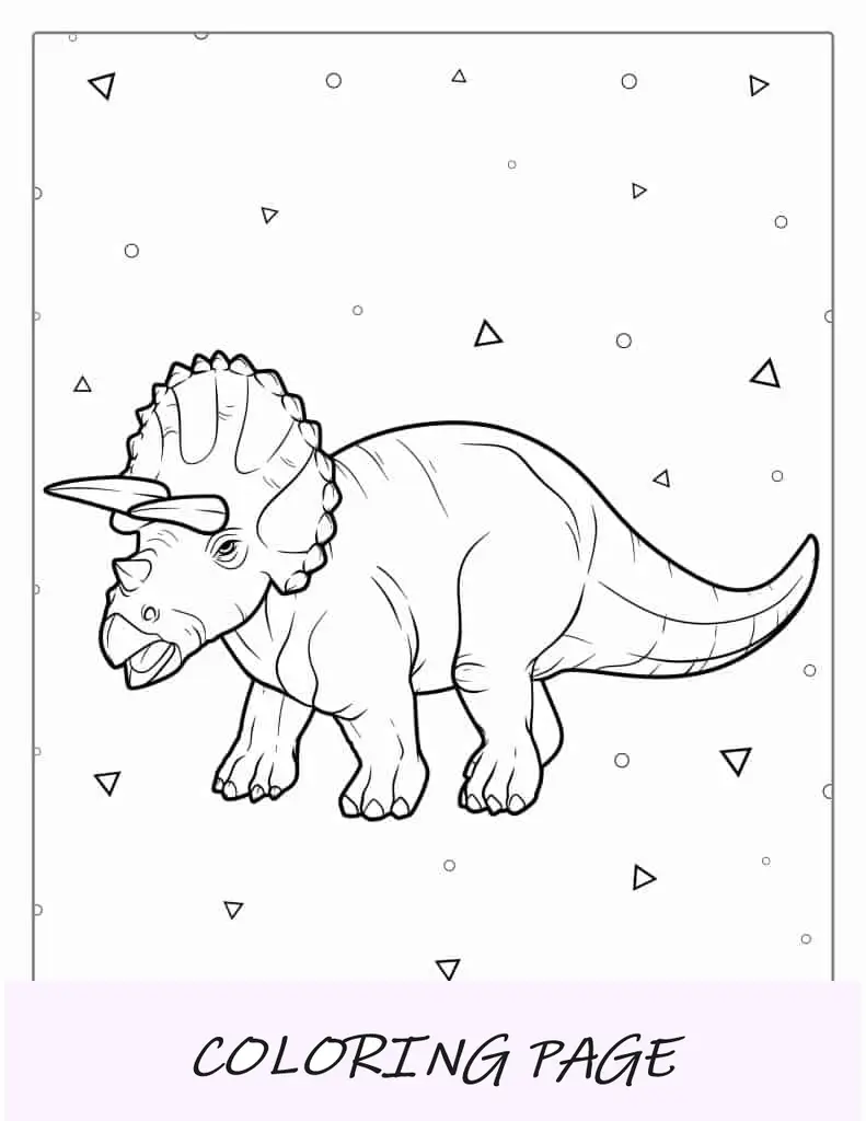 Imagem para colorir de um Triceratops realista