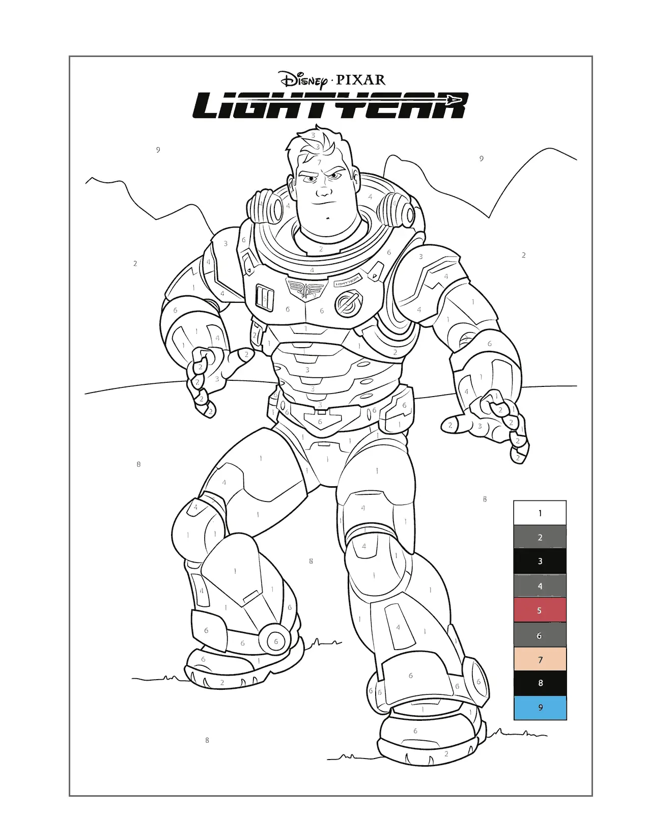 Buzz Lightyear Movie Color By Number