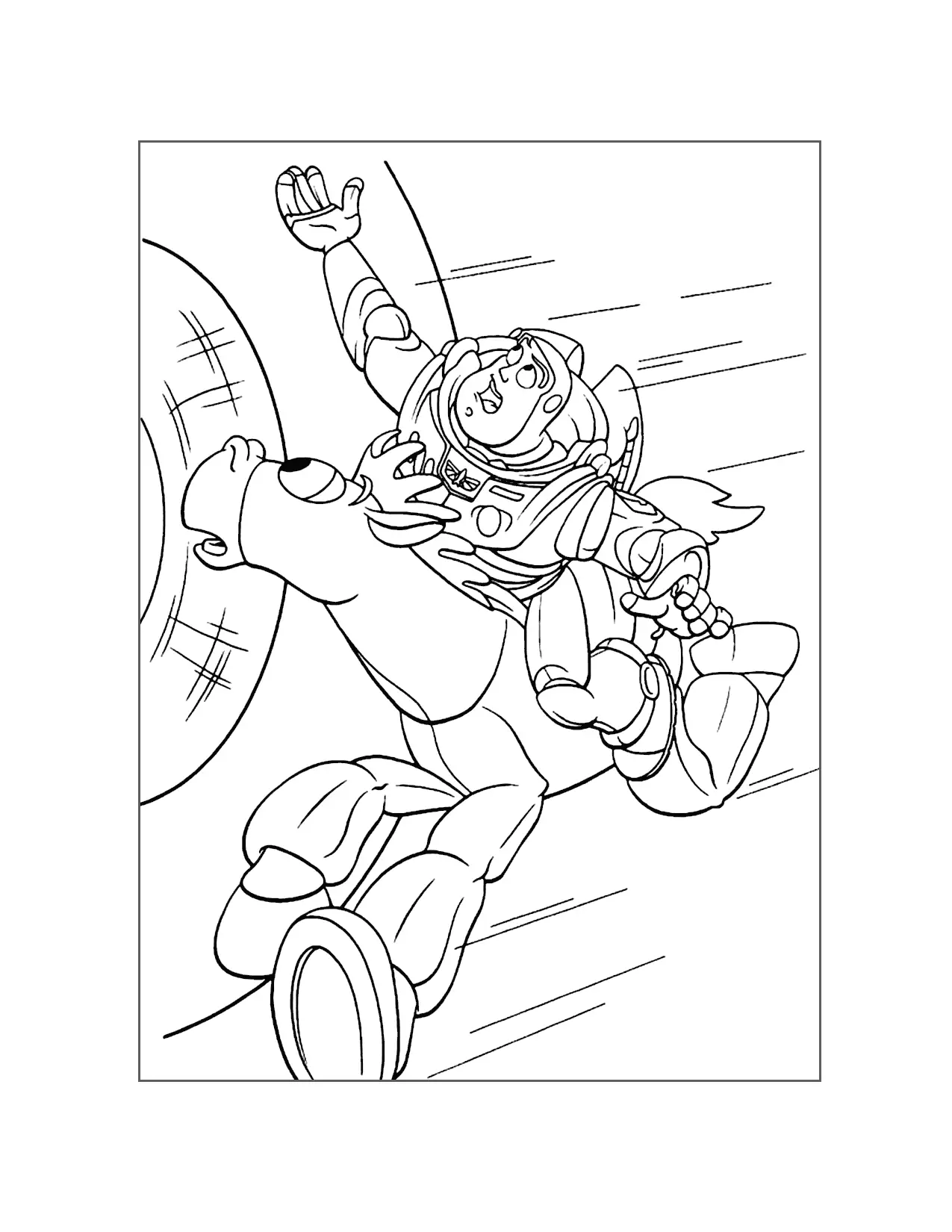 Buzz Rides Bullseye Coloring Page
