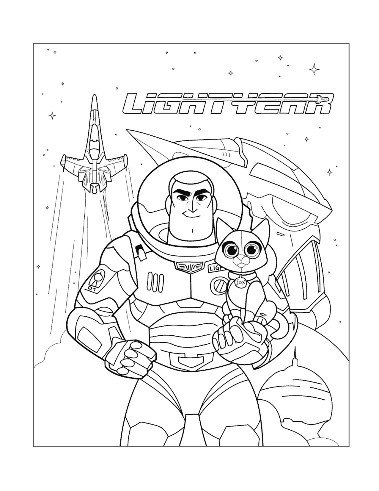 Lightyear And Sox Coloring Page