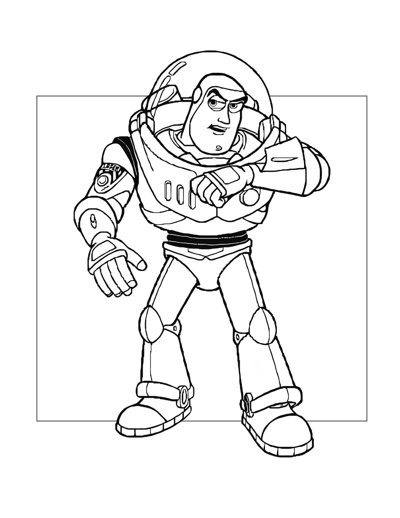 Buzz Lightyear Speaking On His Comm Coloring Page