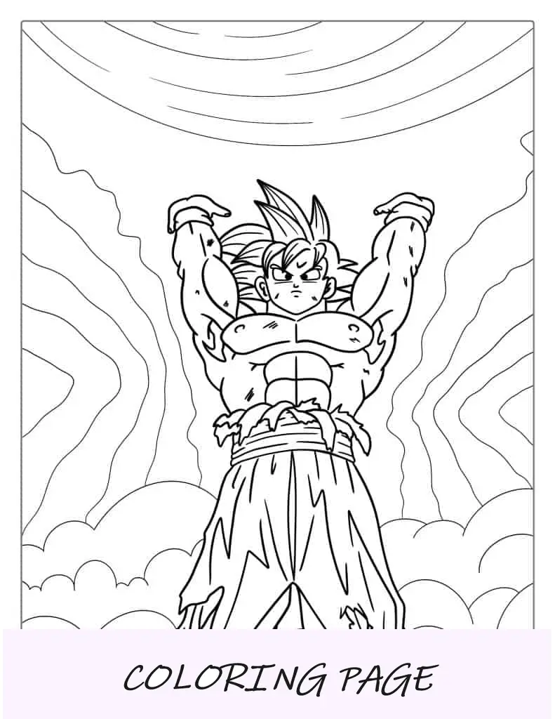 Página para colorir da bomba espiritual de Goku