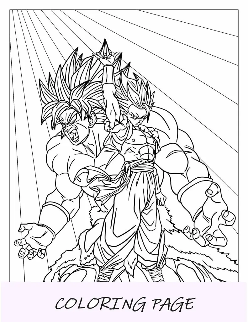 Página para colorir do Super Saiyajin Gogeta