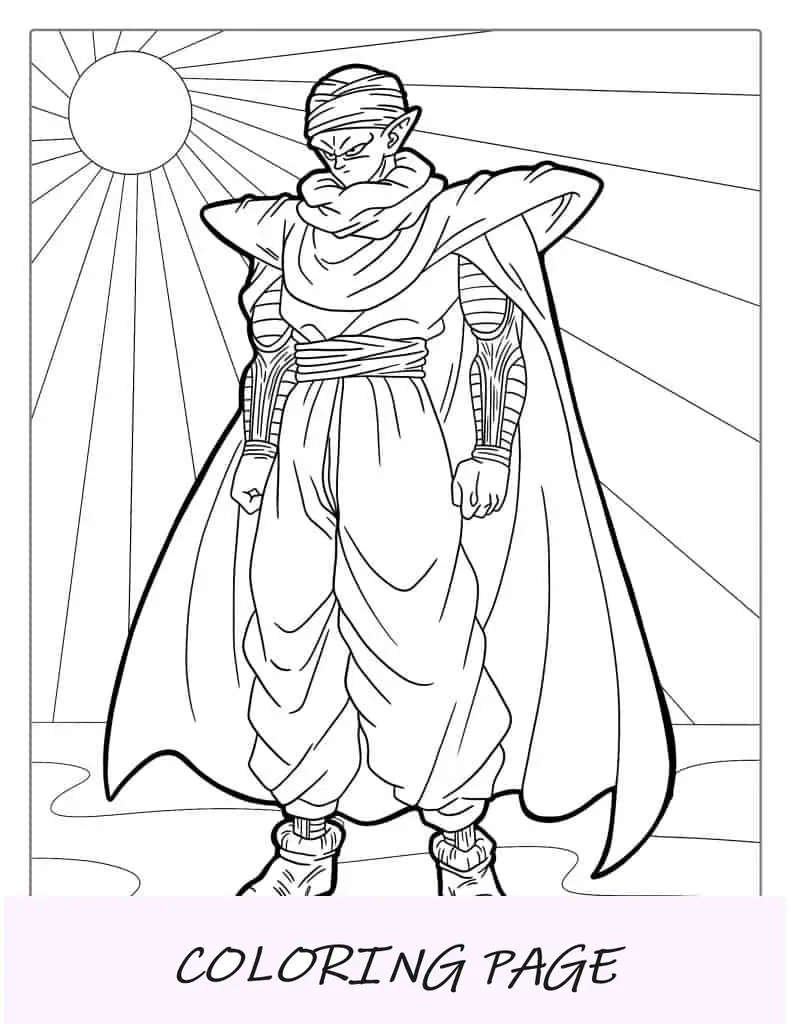 Página para colorir do personagem Piccolo
