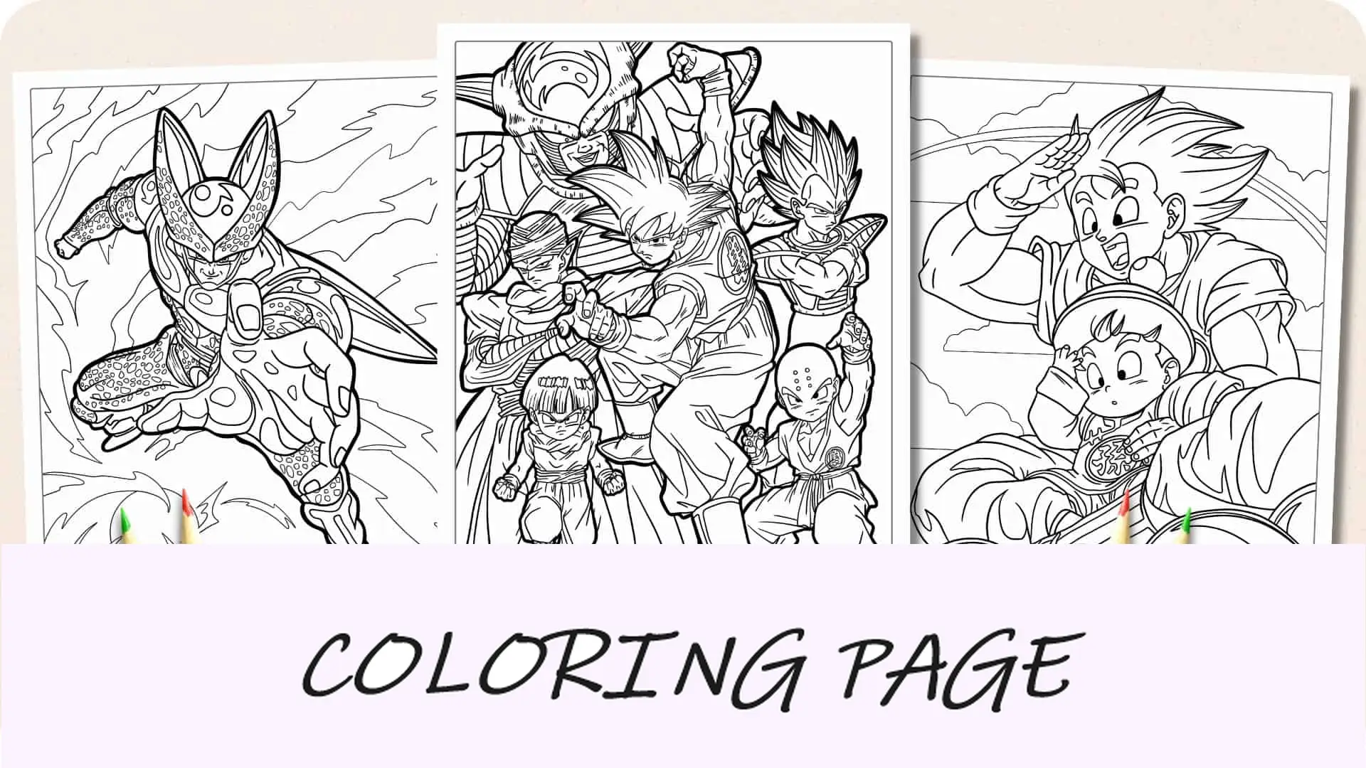 Imagem em destaque de páginas para colorir de Dragon Ball Z_
