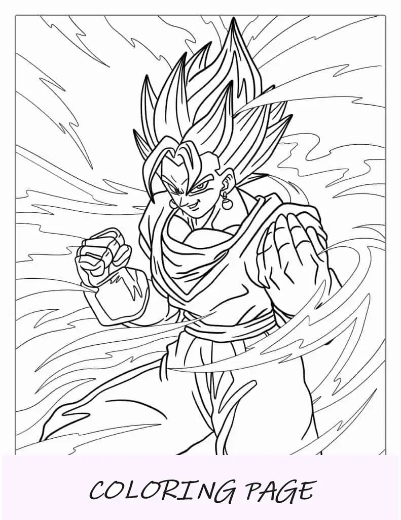 Página para colorir do personagem Vegito