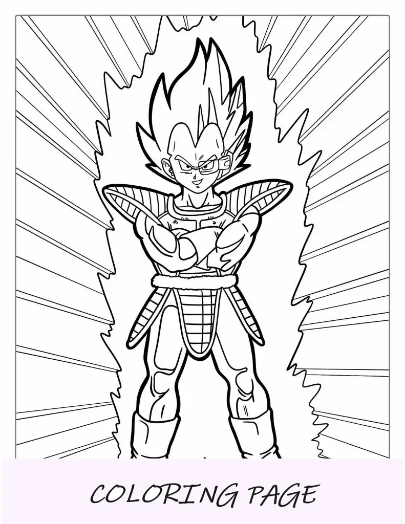 Super Saiyan Vegeta de Dragon Ball Z para colorir