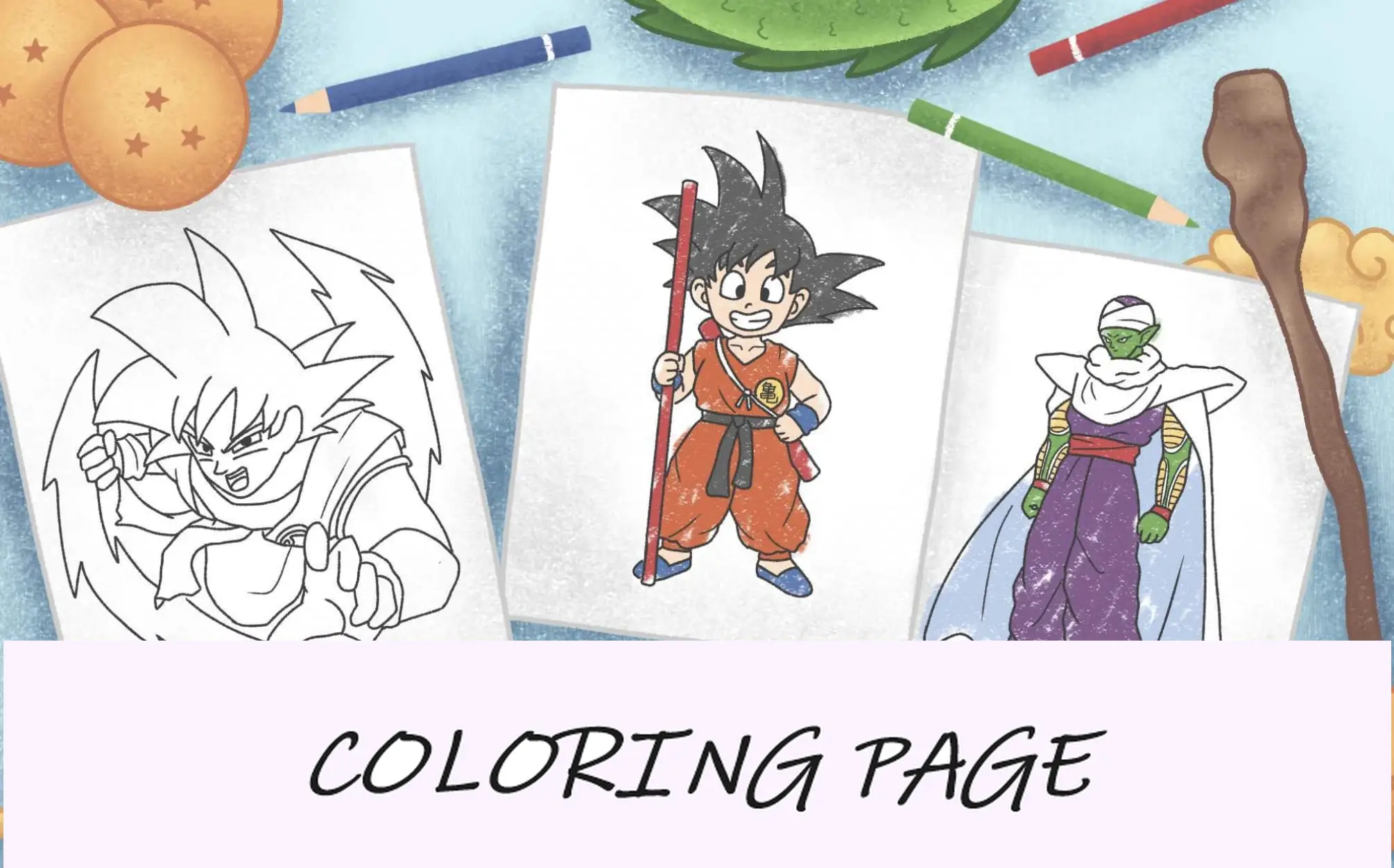 imagem em destaque das páginas para colorir de Dragon Ball Z