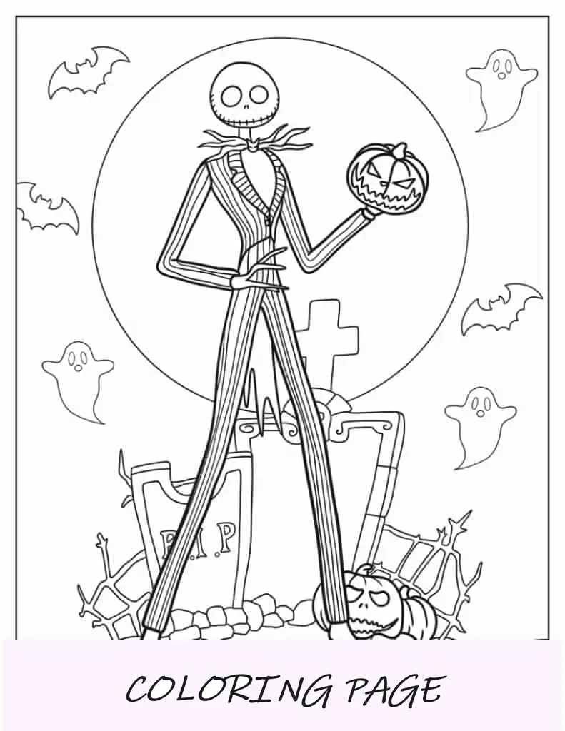 Jack Skellington en el cementerio