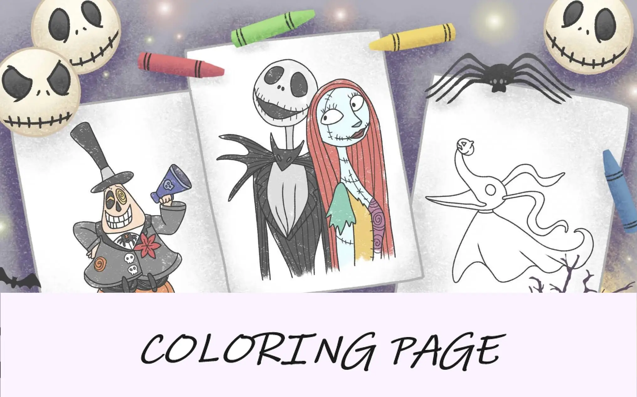 Pesadilla antes de Navidad para colorear imagen característica