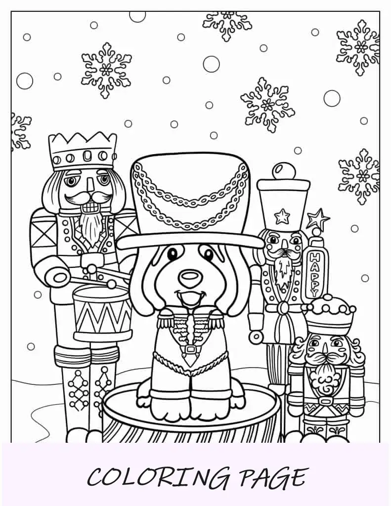 Quebra-nozes com tema de Natal e cachorro fofo