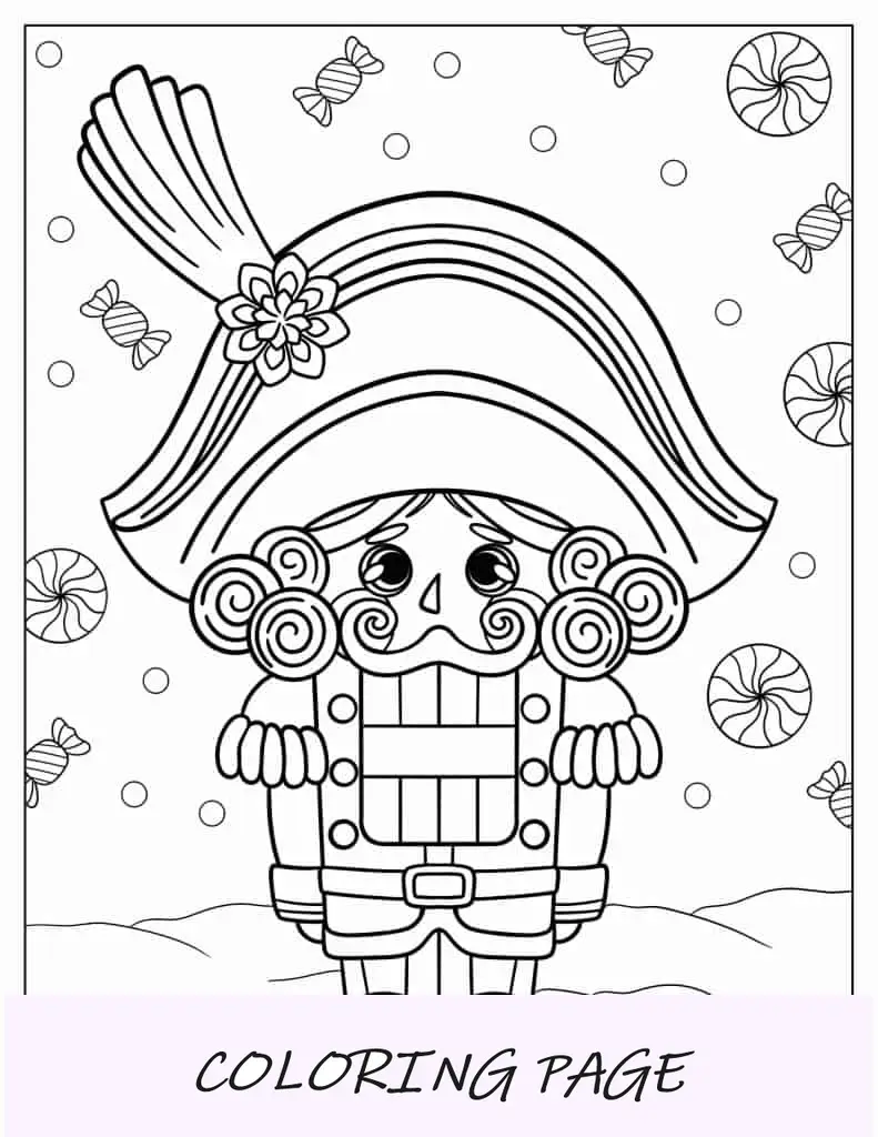 Quebra-nozes fofo com tema Kawaii para colorir