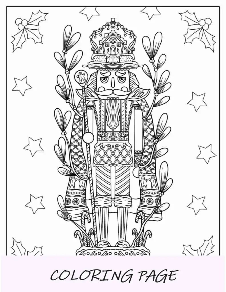 Quebra-nozes detalhado para colorir para adultos