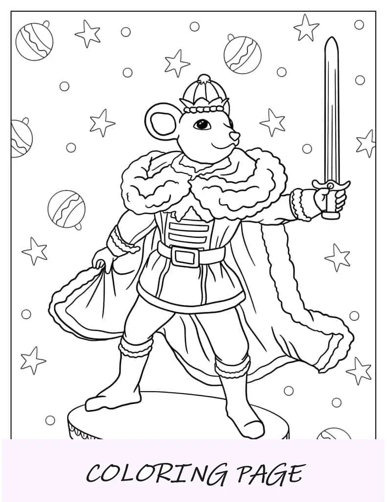 Folha para colorir Rei Rato do Quebra-Nozes