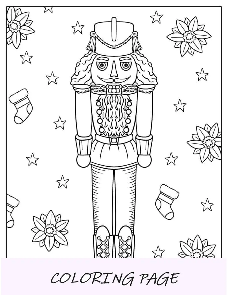 Quebra-nozes com meias e flores de natal