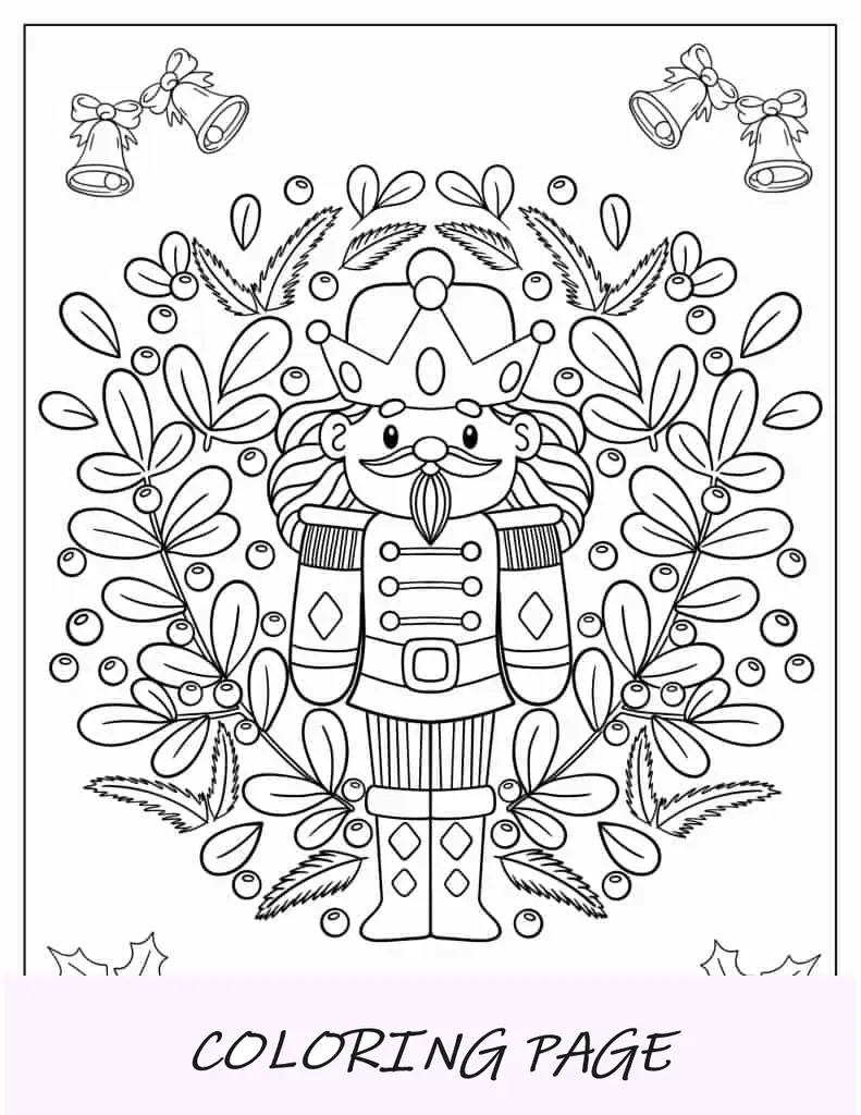 Quebra-nozes com tema natalino para colorir