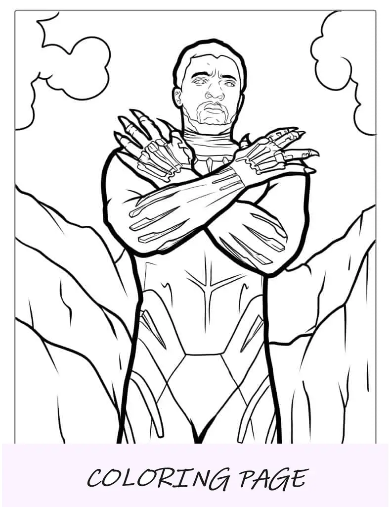 Pantera Negra En Wakanda Para Colorear