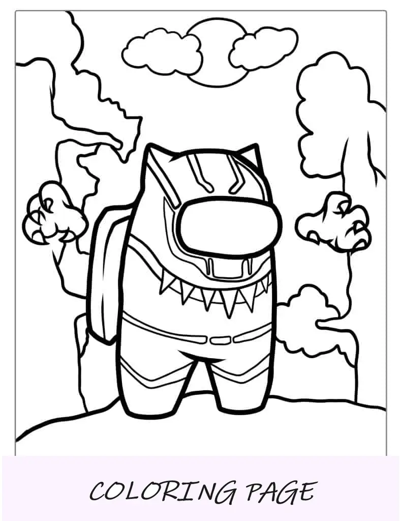 Hoja para colorear de Shuri y Pantera Negra