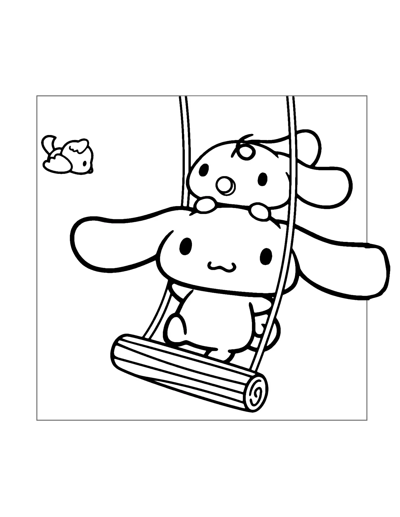Cinnamoroll On A Swing Coloring Page