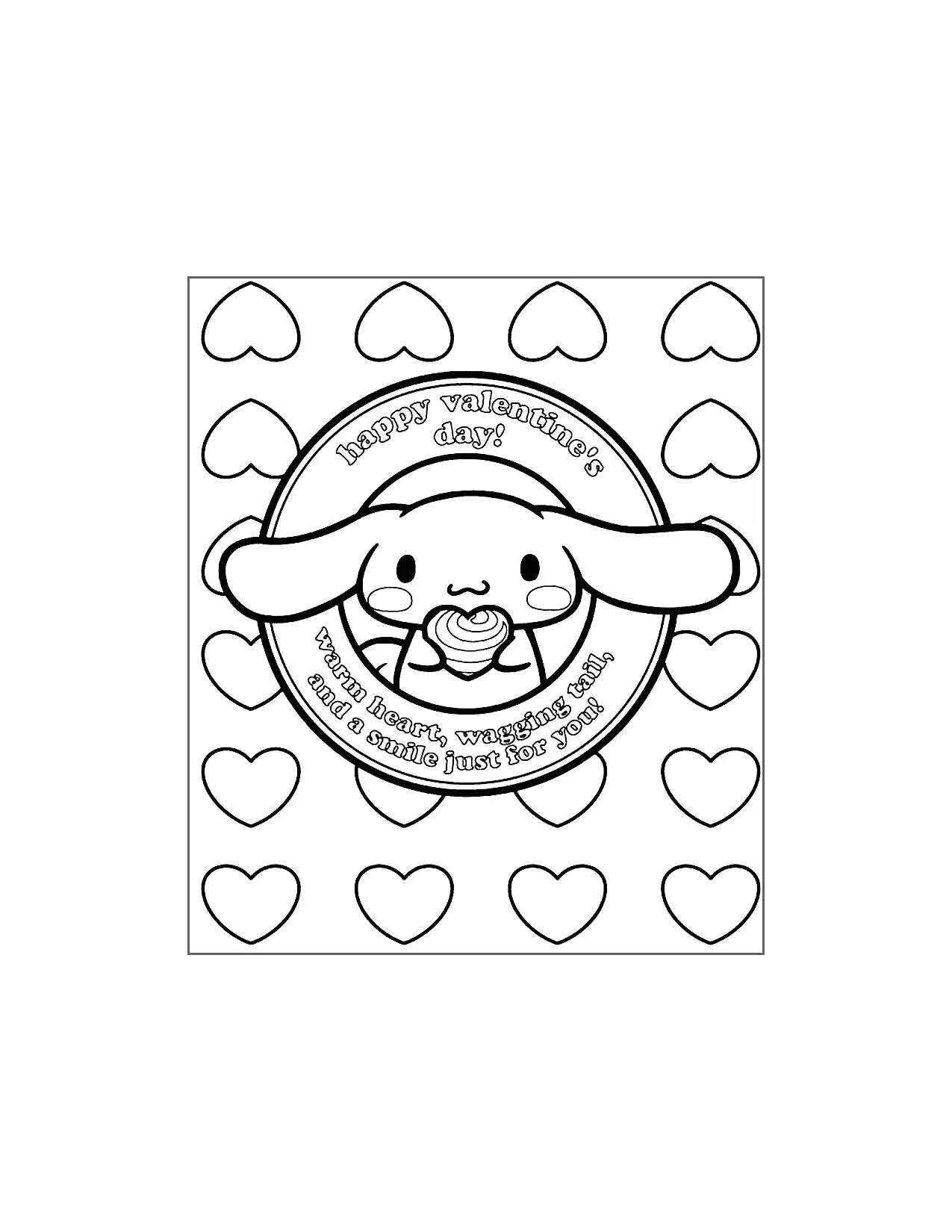 Cinamaroll Valentine Coloring Page