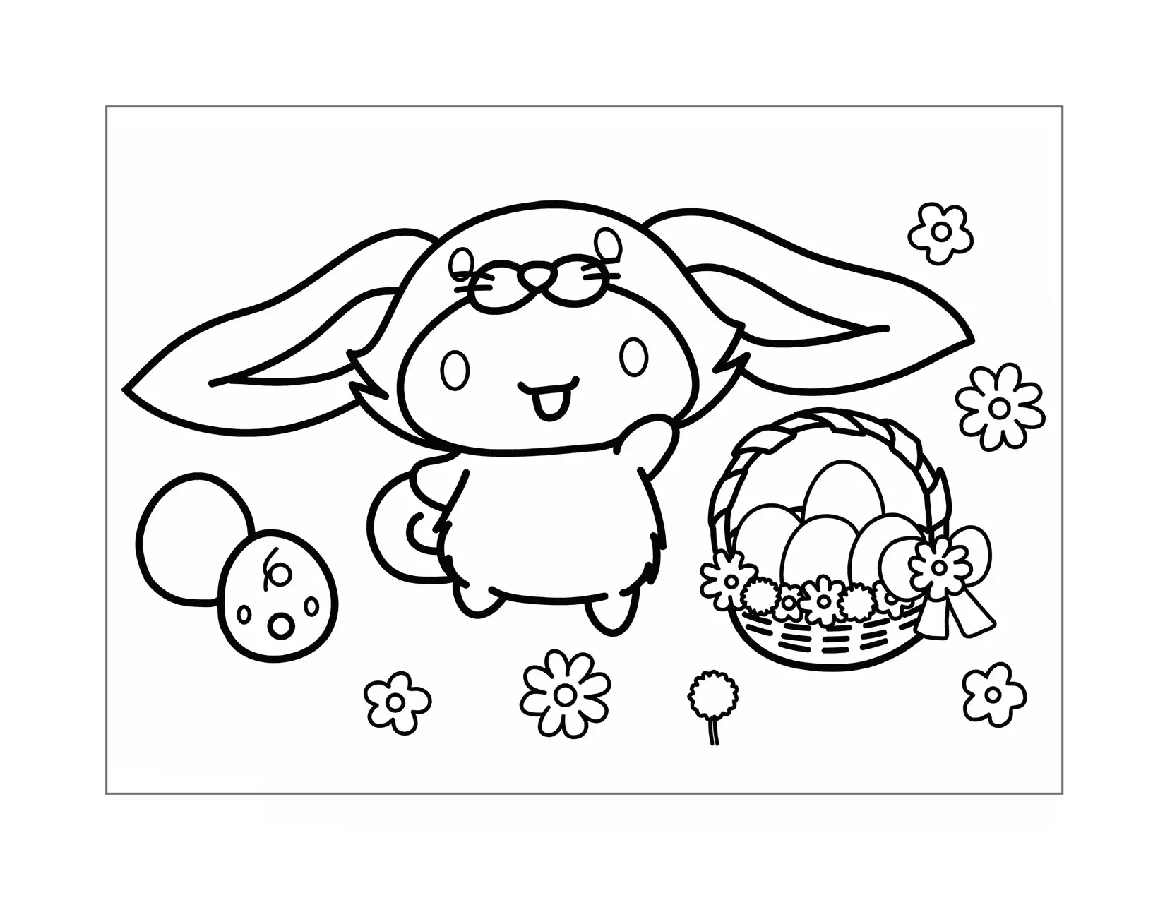 Easter Cinnamoroll Coloring Page