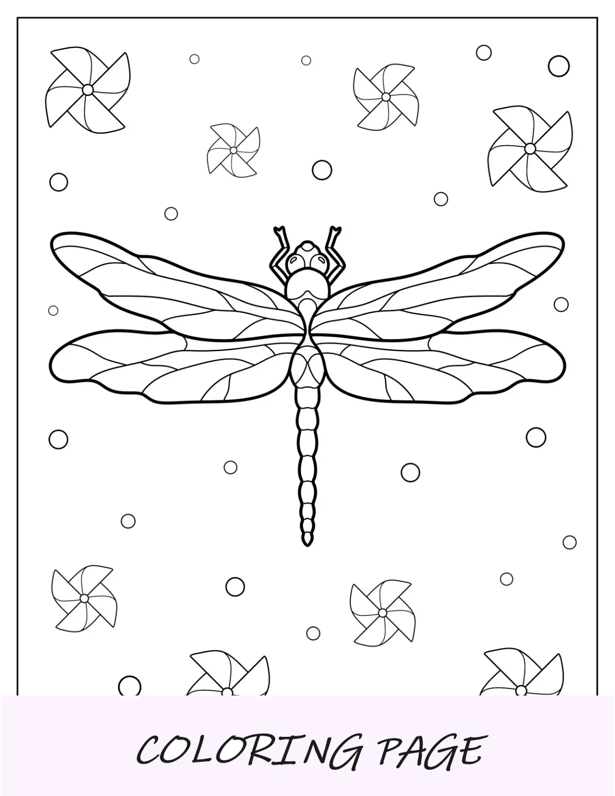 Grande pagina da colorare con la libellula blu Skimmer