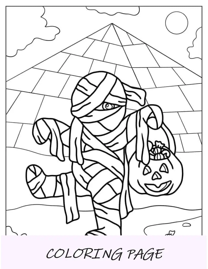 Truques ou travessuras do monstro da múmia durante o Halloween