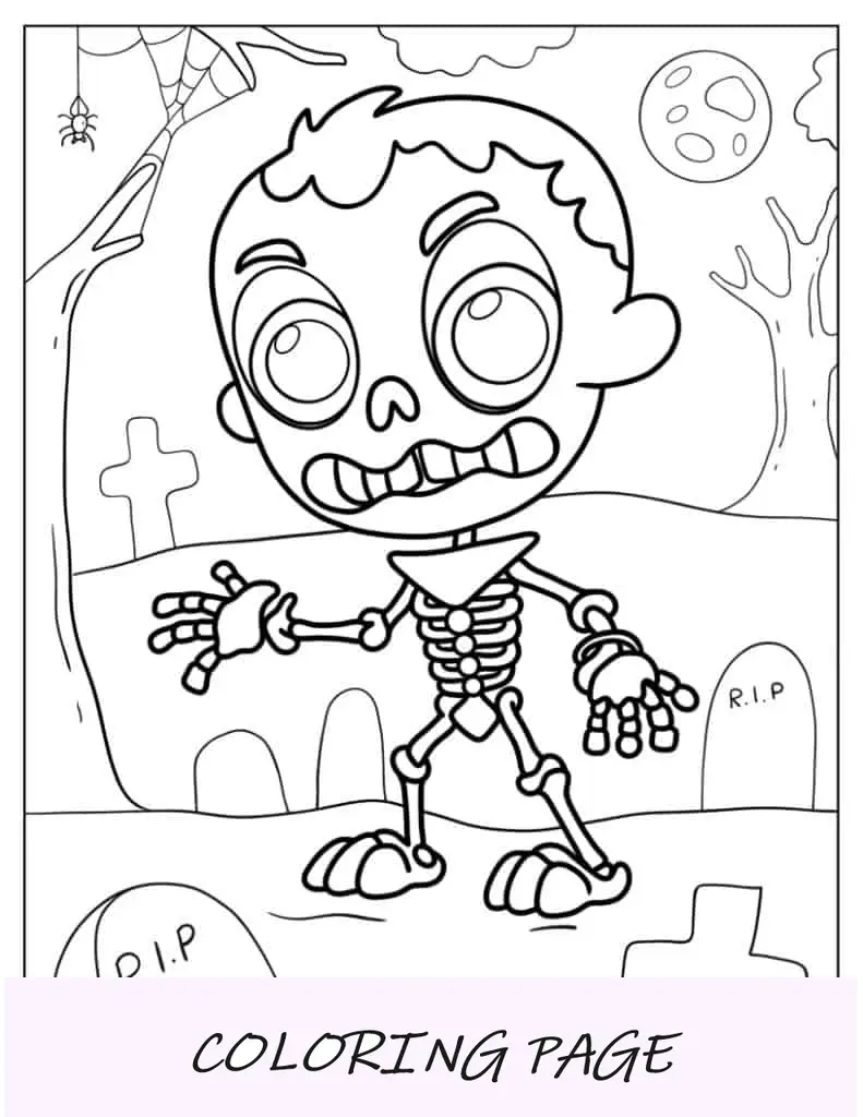 Monstro esqueleto para colorir