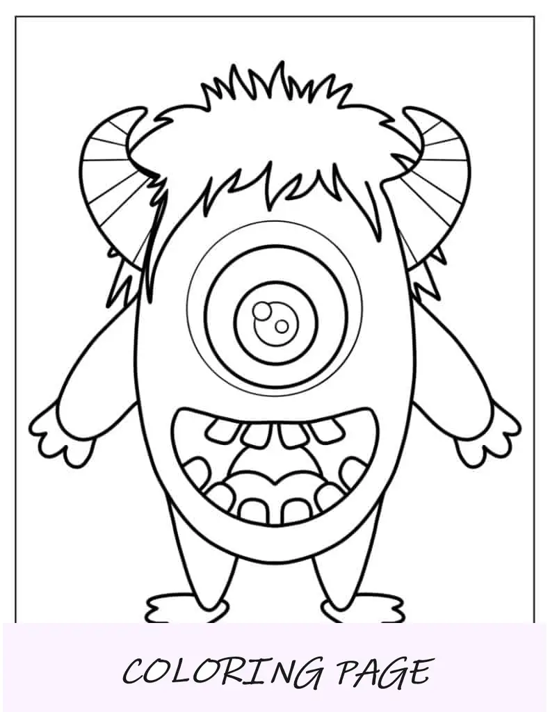 Monstro fofo para colorir para crianças