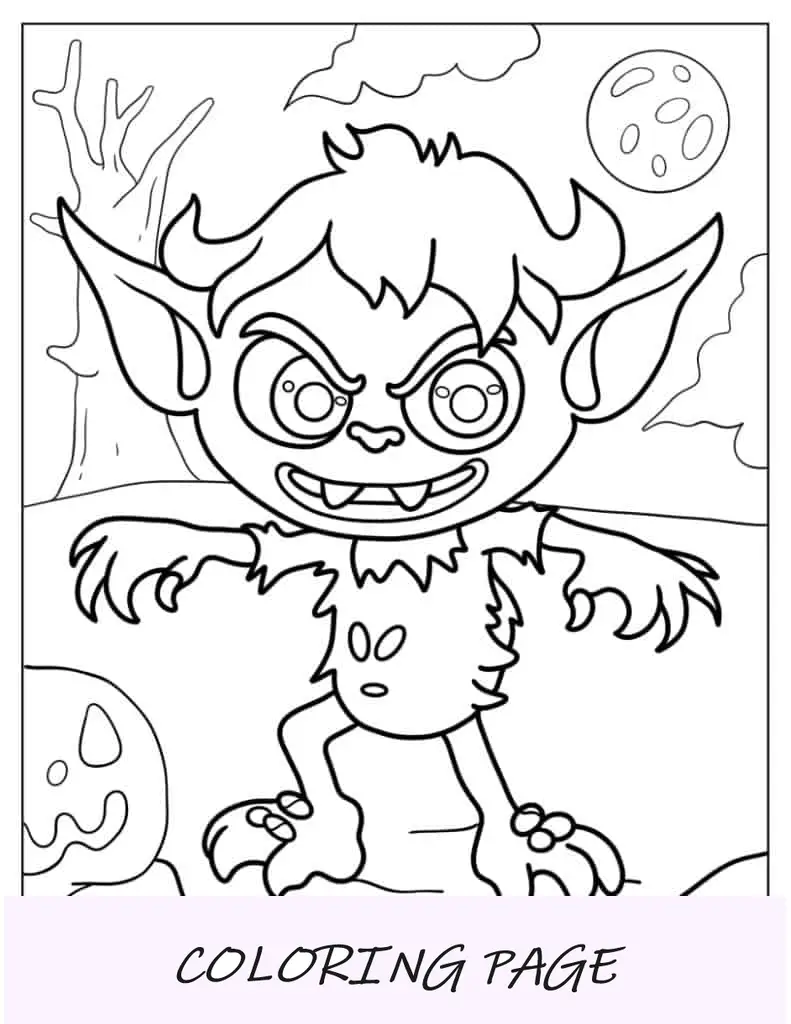 Monstro Gremlin sob o luar