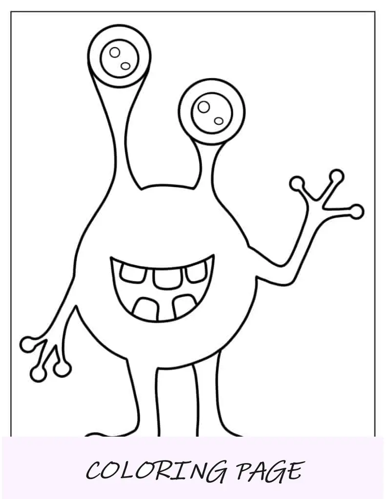 Alien procurando monstro para colorir