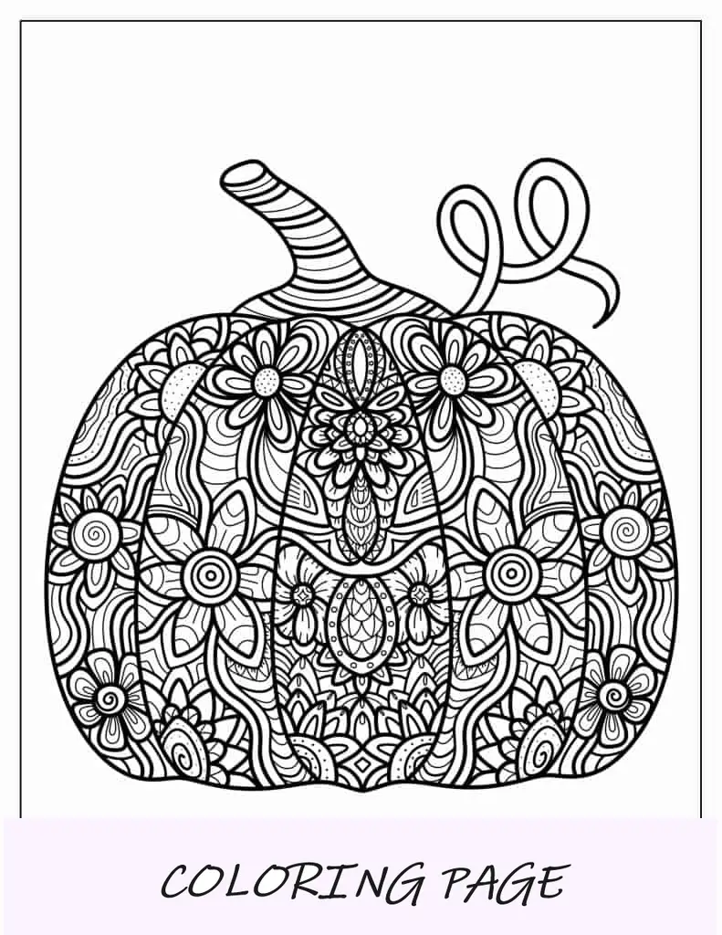 Mandala de abóbora detalhada para relaxamento