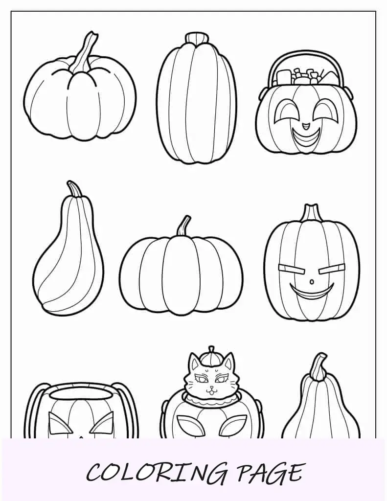 Recortes de abóbora de Halloween para colorir