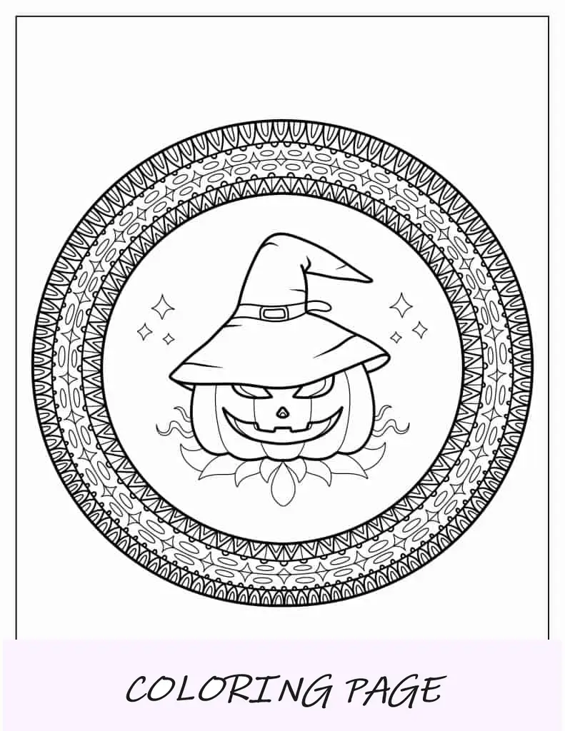 Mandala de abóbora de Halloween para colorir