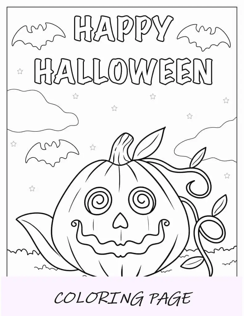 Feliz Halloween abóbora para colorir