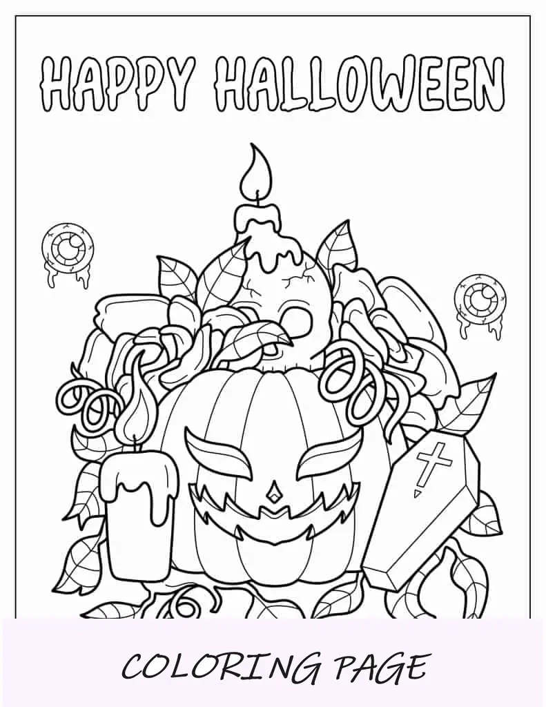 Abóbora assombrada Jack O Lantern para colorir para crianças