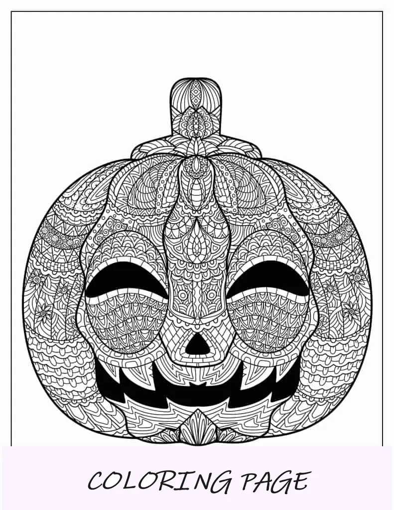 Mandala Jack O Lantern Abóbora Para Colorir