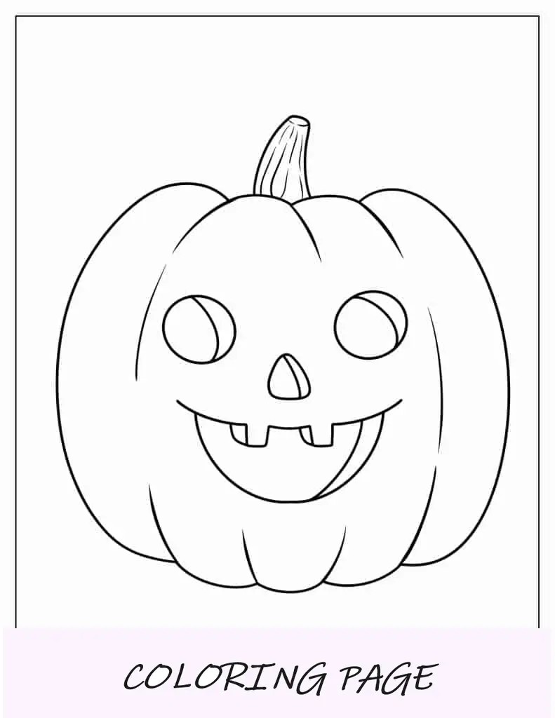 Modelo simples de abóbora Jack O Lantern para colorir
